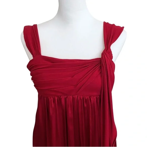 Vintage Y2K BCBG Maxazria Red Cocktail Party Silk Mini Dress XS Going Out Grad - Picture 3 of 9